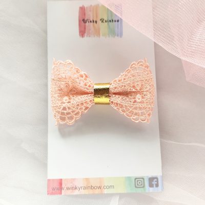 lace bow(dusty pink)