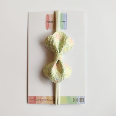Lace scalloped bow (green)